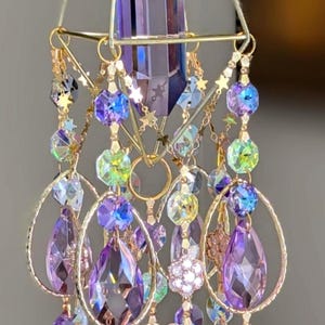 Sparkling Purple Celestial Crystal Suncatcher